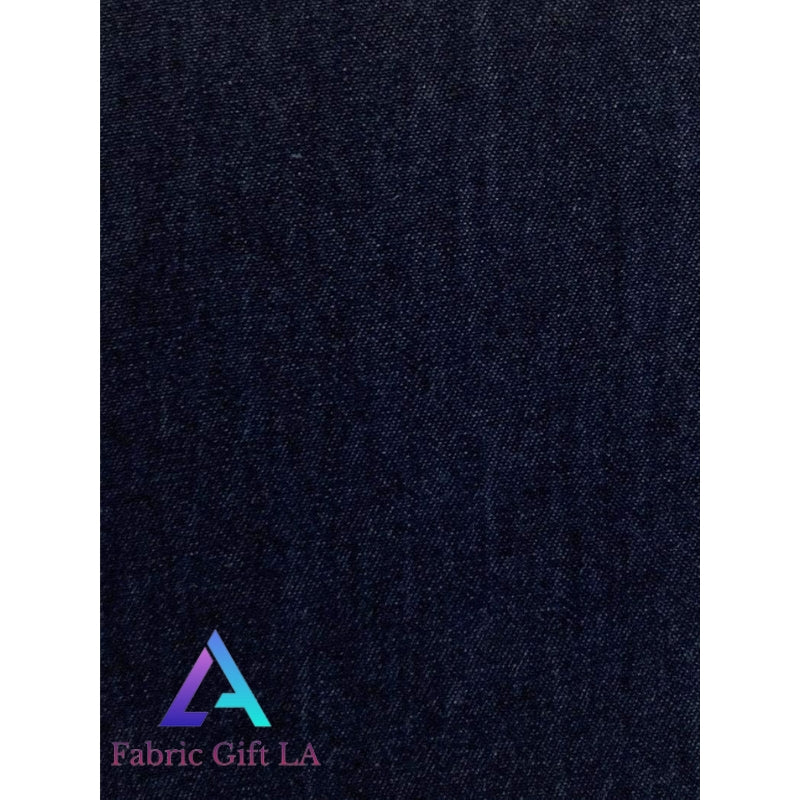 Washed Denim Fabric | Rinse Color (Dark Blue Jean) | Thin & Lightweight | Sold by The Yard