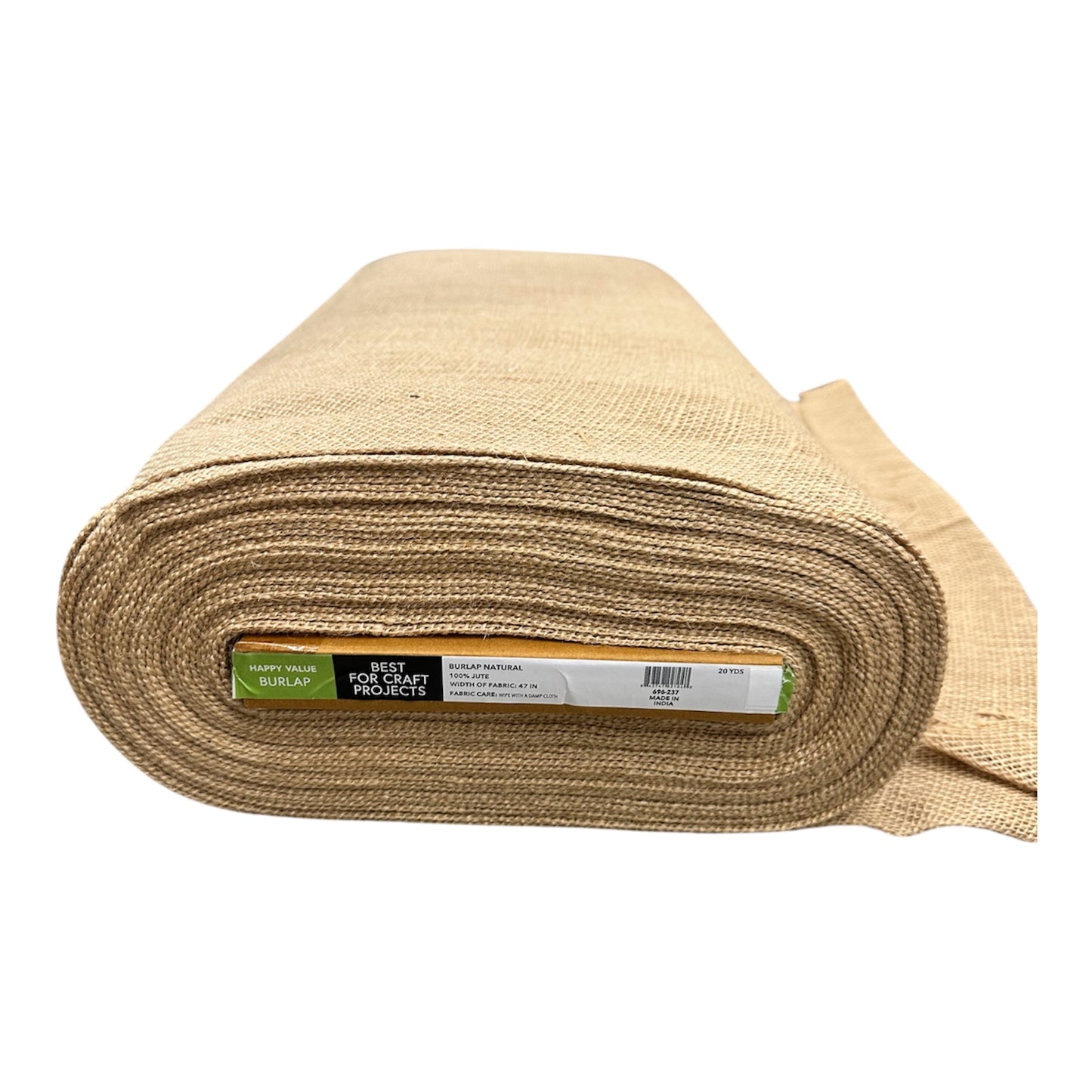 Natural Burlap Fabric Roll – 47” Wide x 20 Yards, Folded Jute Cloth for Rustic Wedding Décor, Farmhouse Crafts & DIY Projects