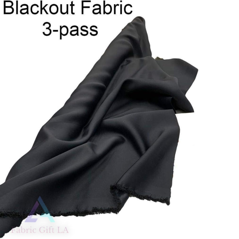 3-pass Blackout Black Drapery Fabric By The Yard