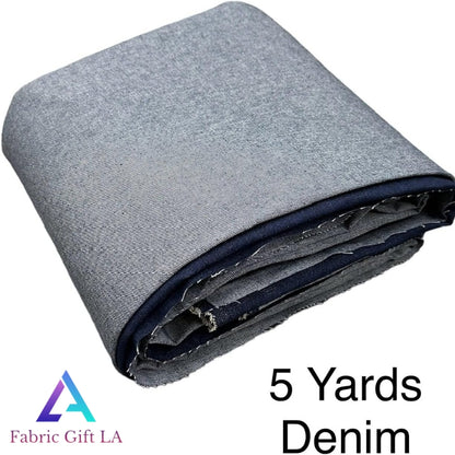Navy Denim Cotton Fabric - (F.G.L)