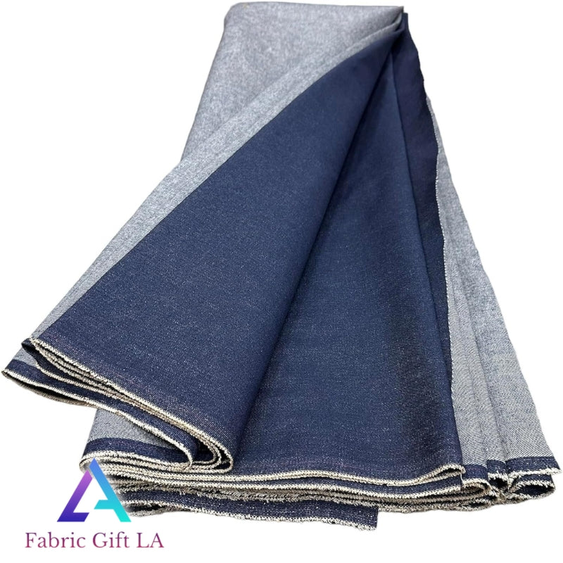 Navy Denim Cotton Fabric - (F.G.L)