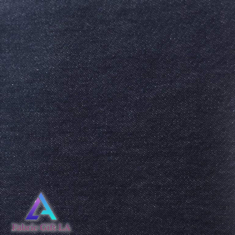 Navy Blue (Rinse) Washed Cotton Denim Fabric - (Thin & Lightweight) - Sold by The Yard