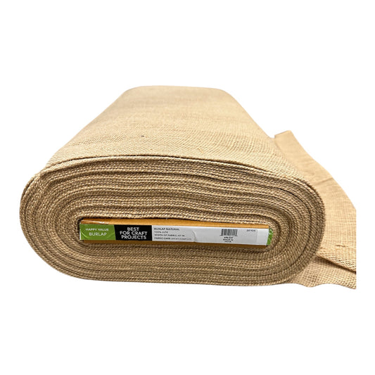 Natural Burlap Fabric Roll – 47” Wide x 20 Yards, Folded Jute Cloth for Rustic Wedding Décor, Farmhouse Crafts & DIY Projects