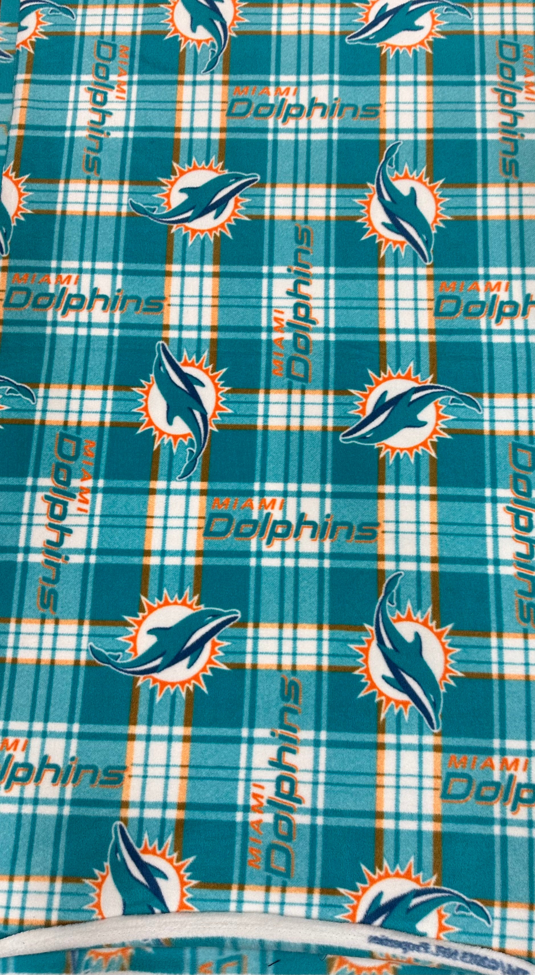 Miami Dolphins Fleece Fabric/ NFL Football Fleece Fabric / Sold By The Yard / 58" Wide /Anti Pill Fleece/ Perfect for Blanket, Bed Spread